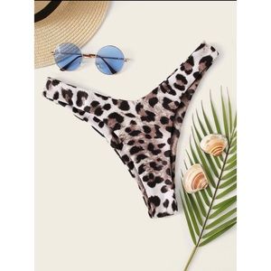Leopard High Leg Brazilian Bikini Bottom